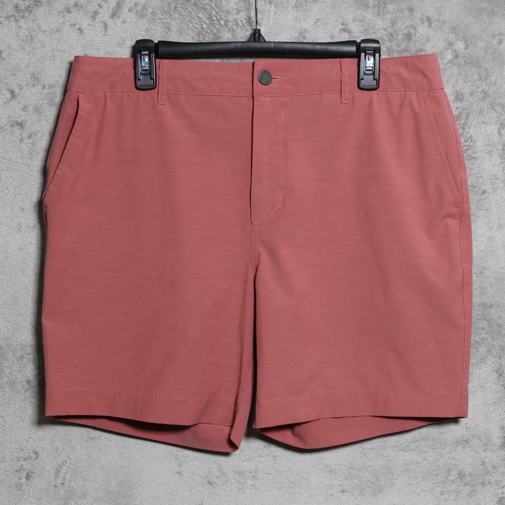 Faherty All Day Shorts Mens 36 Red Hybrid Boardshorts Stretch Preppy Casual